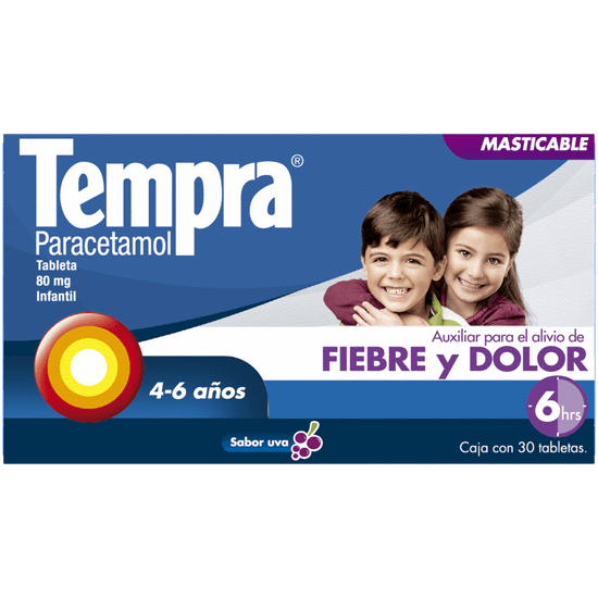 Medicamento tempra en tabletas masticables 80mg