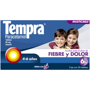 Medicamento tempra en tabletas masticables 80mg