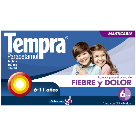 Medicamento tempra en tabletas masticables 160mg