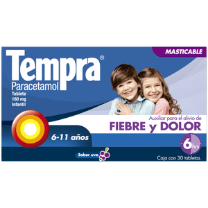 Medicamento tempra en tabletas masticables 160mg