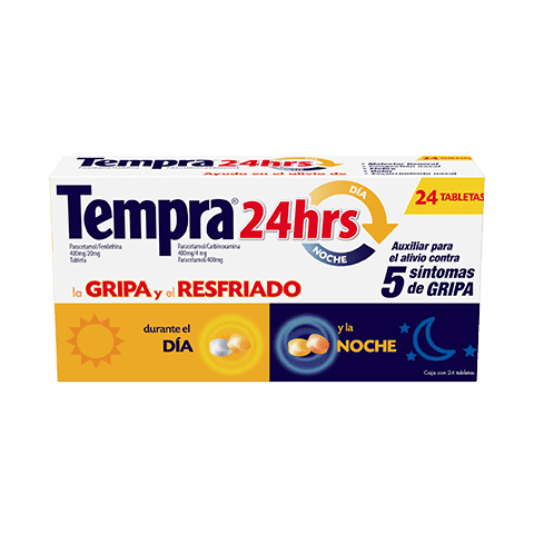 Para el alivio de gripa y resfriado Tempra® 24hrs